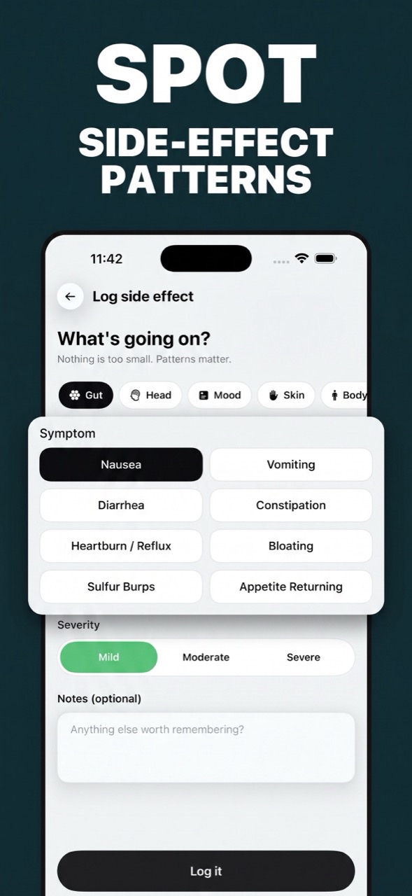 Spot side effect patterns over 30 days